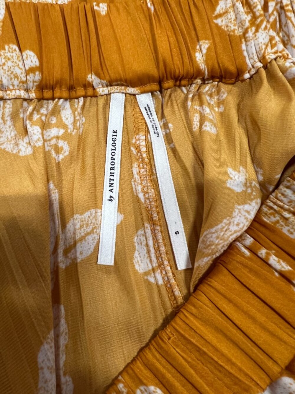 Anthropologie Orange & Cream Sleek A-Line Skirt Size S - Picture 5 of 7